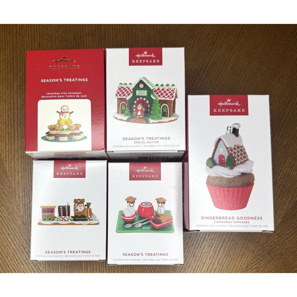 Hallmark Keepsake Season's Treatings Christmas Ornaments 2020-2024 Lot of 5